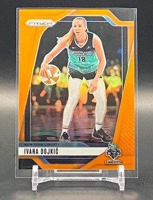 2024 Panini Prizm WNBA Ivana Dojkic Orange Prizm #/99 New York Liberty #104