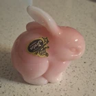 New ListingFenton Handmade Pink White Glass Rabbit Figurine Decorative Glossy Finish