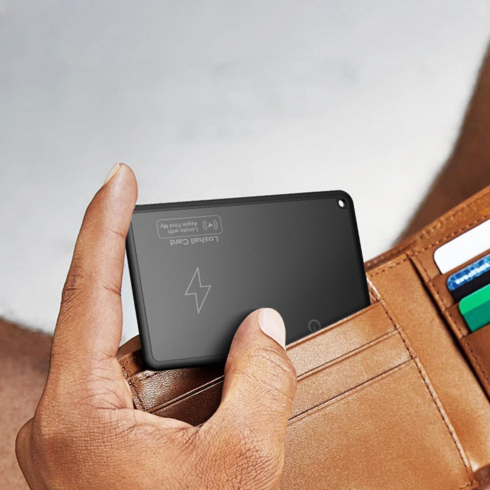 1 PC Wireless Charging Smart Card Tracker Wallet Tracker Works For Apple Find My