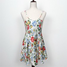 Vtg Victorias Secret Slip Dress Womens Large Floral Satin Fairy Coquette 90s