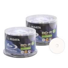 100 Pack 6X BD-R 25GB Blue Blu-ray White Inkjet Hub Printable Disc