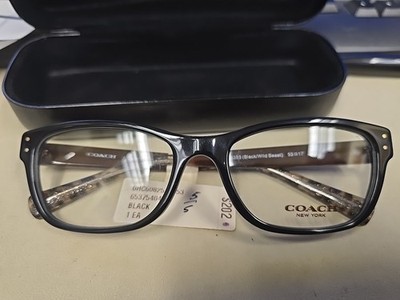 Coach Eyeglasses HC 6082 5353 Glasses Black on Shimmery Leopard 53mm with Case