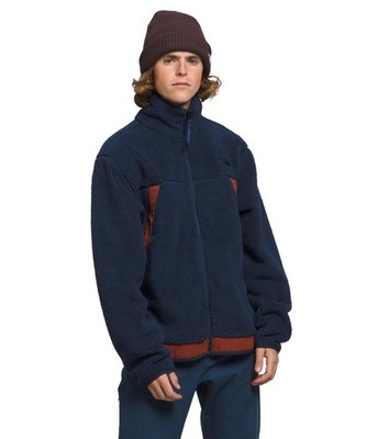 THE NORTH FACE Men's Campshire Fleece Jacket, Summit Navy/Brandy Brown, Small