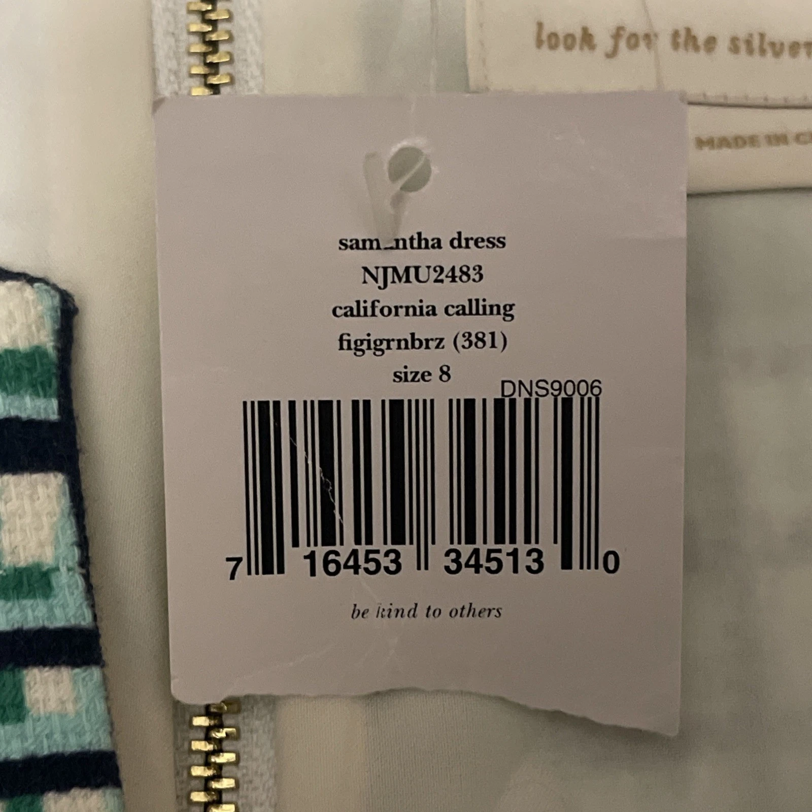Guaina smanicata Kate Spade New York Samantha misto cotone con tasche taglia 8 verde acqua