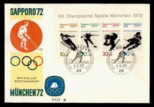 DR WHO 1971 GERMANY FDC OLYMPICS SPORTS CACHET S/S SEMI POST M63887