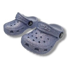 Crocs Kids Classic Glitter Clog Lavender Purple Sparkle Slip On Shoes Size C4