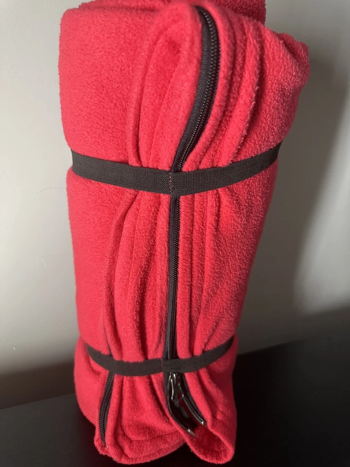 Ozark Trail Red Fleece Camping Blanket With Zipper - Image 4 of 4