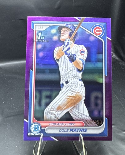 2024 Bowman Chrome Draft Cole Mathis 1st Bowman Purple Refractor /250 #BDC-81