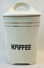 Antik Jugendstil Keramik mit Deckel Vorratsgefäß für Kaffee Vorratsdose ca. 1900