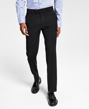 Tommy Hilfiger Mens Modern fit Dress Pants 34 / 32 Black Solid Stretch