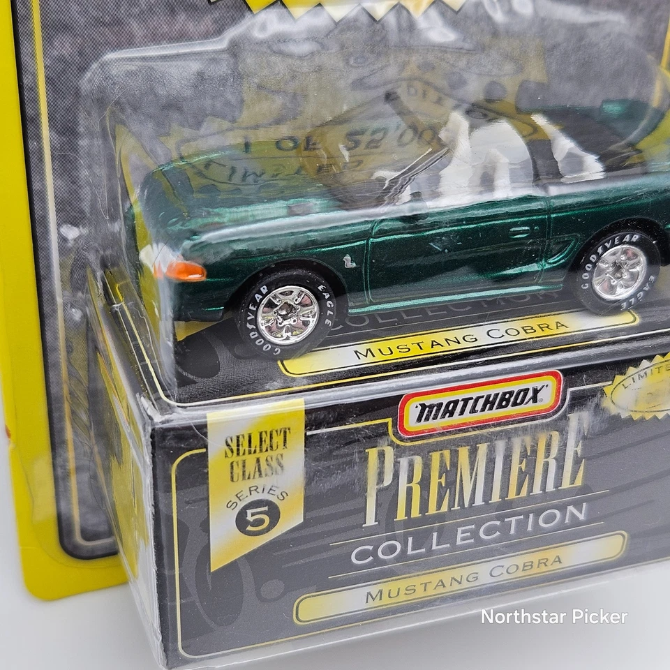 VTG 1996 Matchbox Premiere Collection Ford Mustang Cobra Green Series 5 1/25k - Image 4 of 4