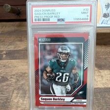 Panini 2024 Donruss Saquon Barkley #32 Press Proof Red PSA 9 Eagles Football