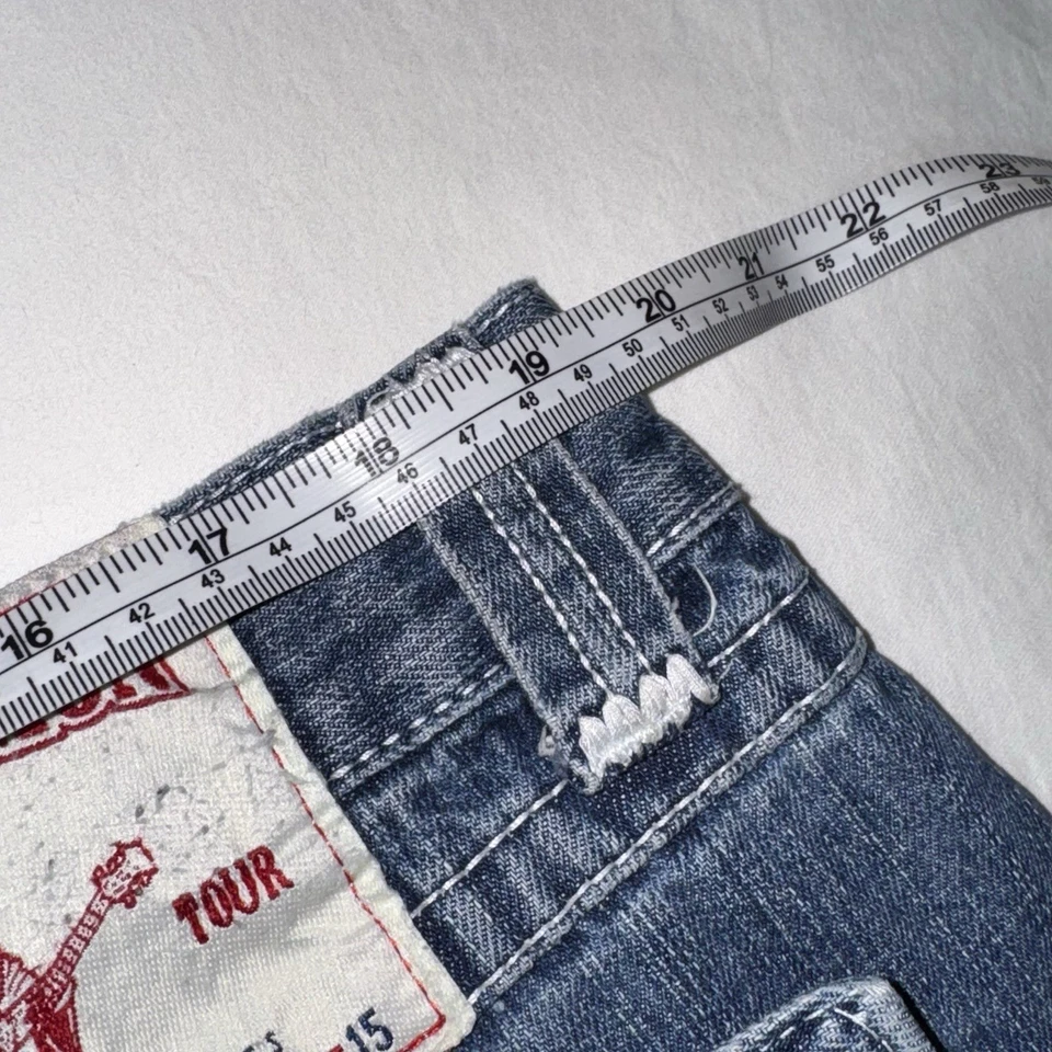 Pantalones Cortos De Colección True Religion Para Hombre 40 Joey Super T Denim Pantalones Cortos Punto Grueso Azul Foto 4 de 4