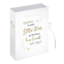 Keepsake Boxes  Tins Large Twinkle Twinkle Baby Keepsake Box White