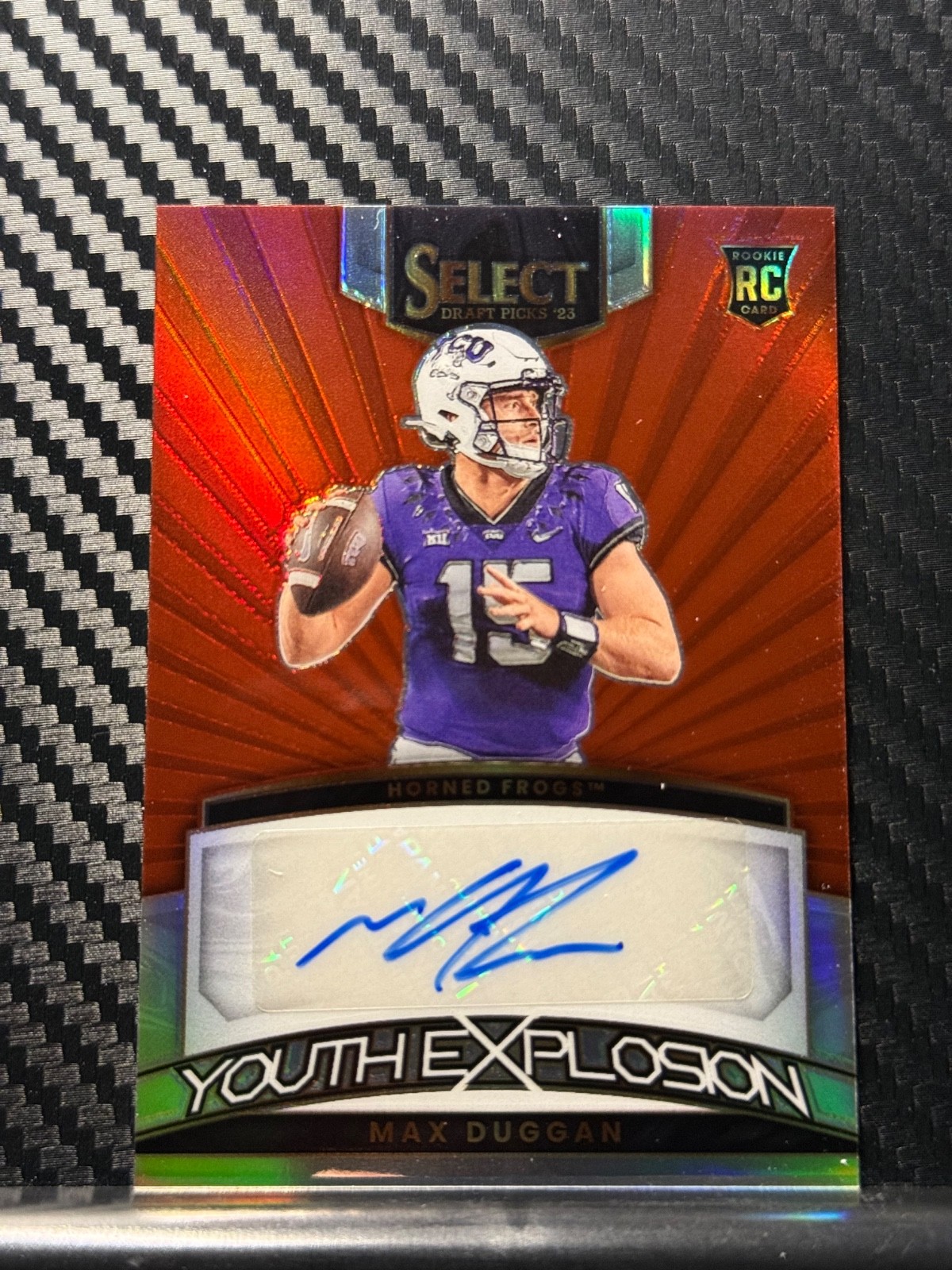 Max Duggan Panini Select Draft Picks Youth Explosion Signatures #YSMAX Red
