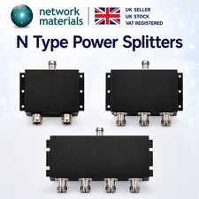 N Type Power Splitters 2, 3, 4 Way (698-2700MHz, 50W, N Female)
