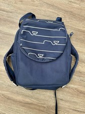Vineyard Vines Diaper Bag Backpack Changing Mat Travel Bag Navy Blue Whale EUC