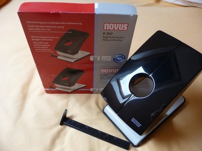 NOVUS Locher B 260 mit Anschlagschiene grau/schwarz 60 Blatt NEU OVP
