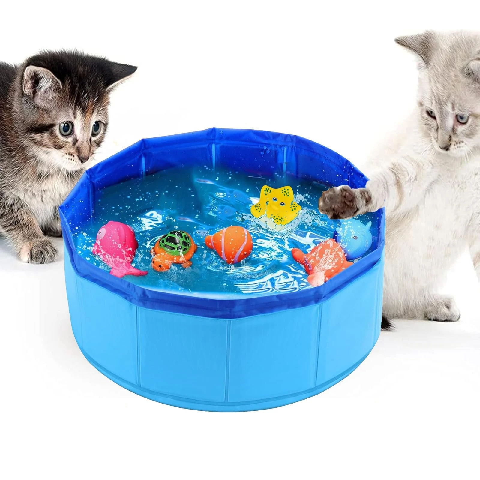 Cat Pool Toy with Fish Portable Pet Water Toy Self Play Interactive