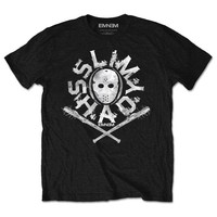 Eminem Slim Shady Marshall Mathers Mask Logo Offiziell MäNner T-Shirt Herren