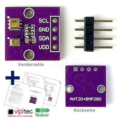  ️ AHT20 + BMP280 Sensor für Temperatur Luftdruck Luftfeuchtigkeit 5V 3.3V I2C