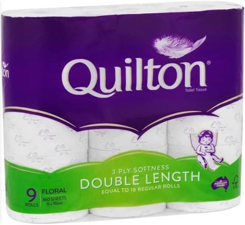 Quilton Floral Double Length 3 Ply Toilet Tissue (Pack of 9) - Picture 4 of 12