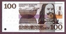 NIEDERLANDE 100 GULDEN Banknote 1970 Zustand II- XF SPL S/N 3614513202 P. 93a