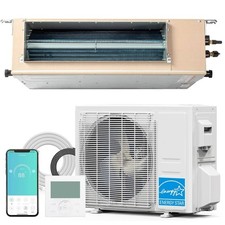 17000 BTU Concealed Ducted Mini Split Air Conditioner Heat Pump 23 SEER2 Wifi