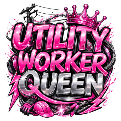 Utility Worker Queen Pink Lineman Decal 3  UV DTF Hard Hat Toolbox Sticker