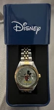NIB! DISNEY “Mickey Mouse” Women’s Watch~Gold & Silver-Tone Stainless Steel Band