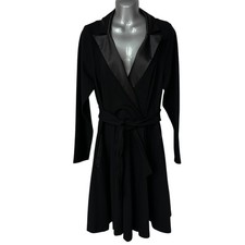 Torrid Dress Black Tuxedo Wrap Style Satin Trim A-Line Women's Size 12
