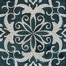Botanical Medallion Mosaic Tile: Handmade Marble Backsplash 24  x 24" 