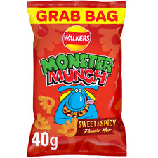 Walkers Crisps Monster Munch Sweet and Spicy Flamin' Hot 35x40g