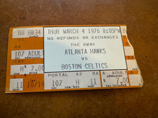 1976 Atlanta Hawks Boston Celtics Basketball Ticket Lou Hudson 42 points 3/4