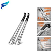 Black Handle 16.5  Stainless Steel Shoe Horn - Perfect for Seniors  Caregivers