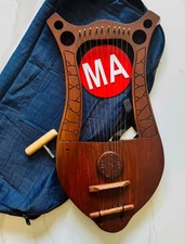 Handcrafted Wooden Lyre Harp – 10-String Ancient Style Musical Instrument