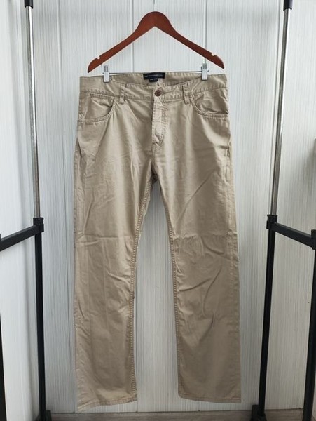Men French Connection Trousers Beige Cotton 36-38