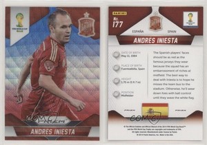2014 Panini Prizm World Cup Blue & Red Wave Prizm Andres Iniesta #177