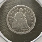 1853 Silver Seated Liberty Half Dime (Scratches)