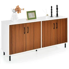 Buffet Server Sideboard Kitchen Storage Cabinet Cupboard w/ Shelves & 4 Doors