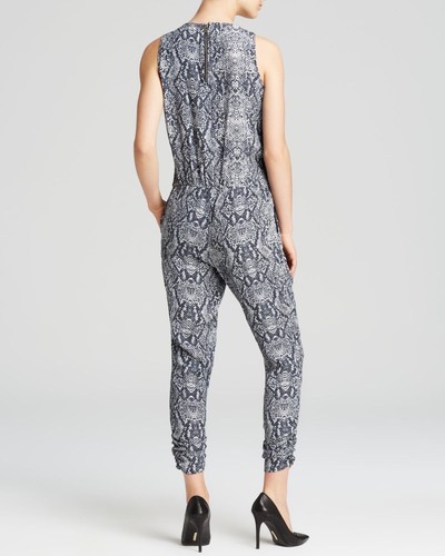 NWT S, L MICHAEL STARS Surplice Jumpsuit Snake Python Print RARE Jenna Tatum - Picture 4 of 6