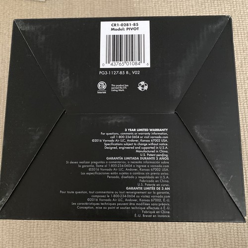 NEW - Vornado Pivot Personal Air Circulator - 5" Diam. Storm Grey USA Designed  - Bild 2 von 3