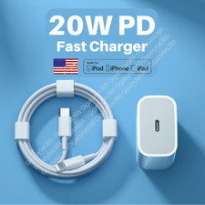 20W Fast Charger USB C Power Adapter PD Cord For iPhone 14 13 12 11 Pro Max XR 8