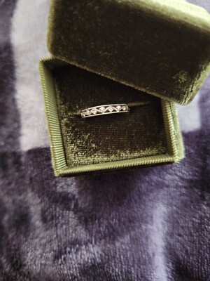 Custome made Diamond 14k White Gold milllgrain wedding band