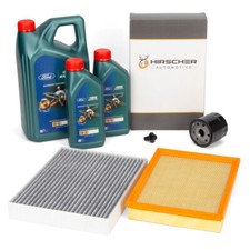 HIRSCHER Filterset 3-tlg + 7L CASTROL 0W30 für FORD FOCUS 4 KUGA 3 2.0 EcoBlue