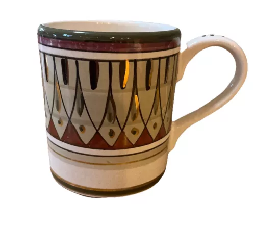 Sberna Deruta Hand Painted in Italy /Gold Coffee/Tea Mug 10 oz  Metallic
