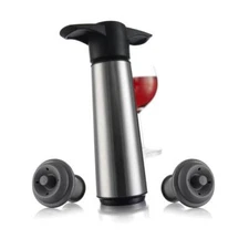 Vacu Vin 6492606 Wine Saver Gift Pack Set with 1 Stainless Steel  2 Stoppers