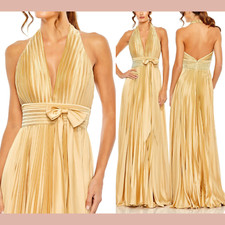 NWD IEENA MAC Duggal [ 2 ] 11636 Pleated Halter Neck Gown -MISSING BOW- #J1409