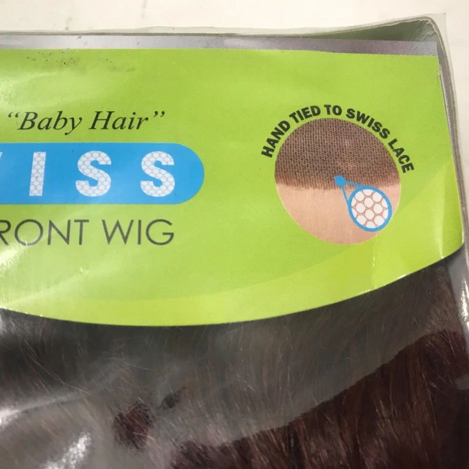 Vivica A. Peluca delantera de encaje Fox Swiss Finn cabello de bebé natural marrón/rojo GM Cabernet Foto 4 de 4