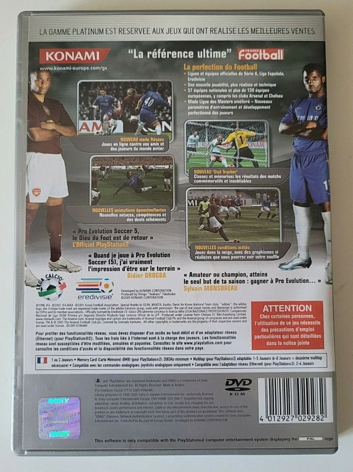 Pro Evolution Soccer PES 5 Platinum - Jeu Sony PlayStation 2 PS2 - PAL, photo 3 sur 3